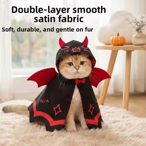 Halloween Bat Wing Cape for Pets – Cute Bat Costume Cloak for Dogs & Cats