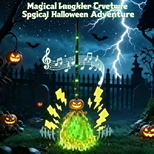 Haunted Witch Broom Halloween Decoration with Sound & Lights