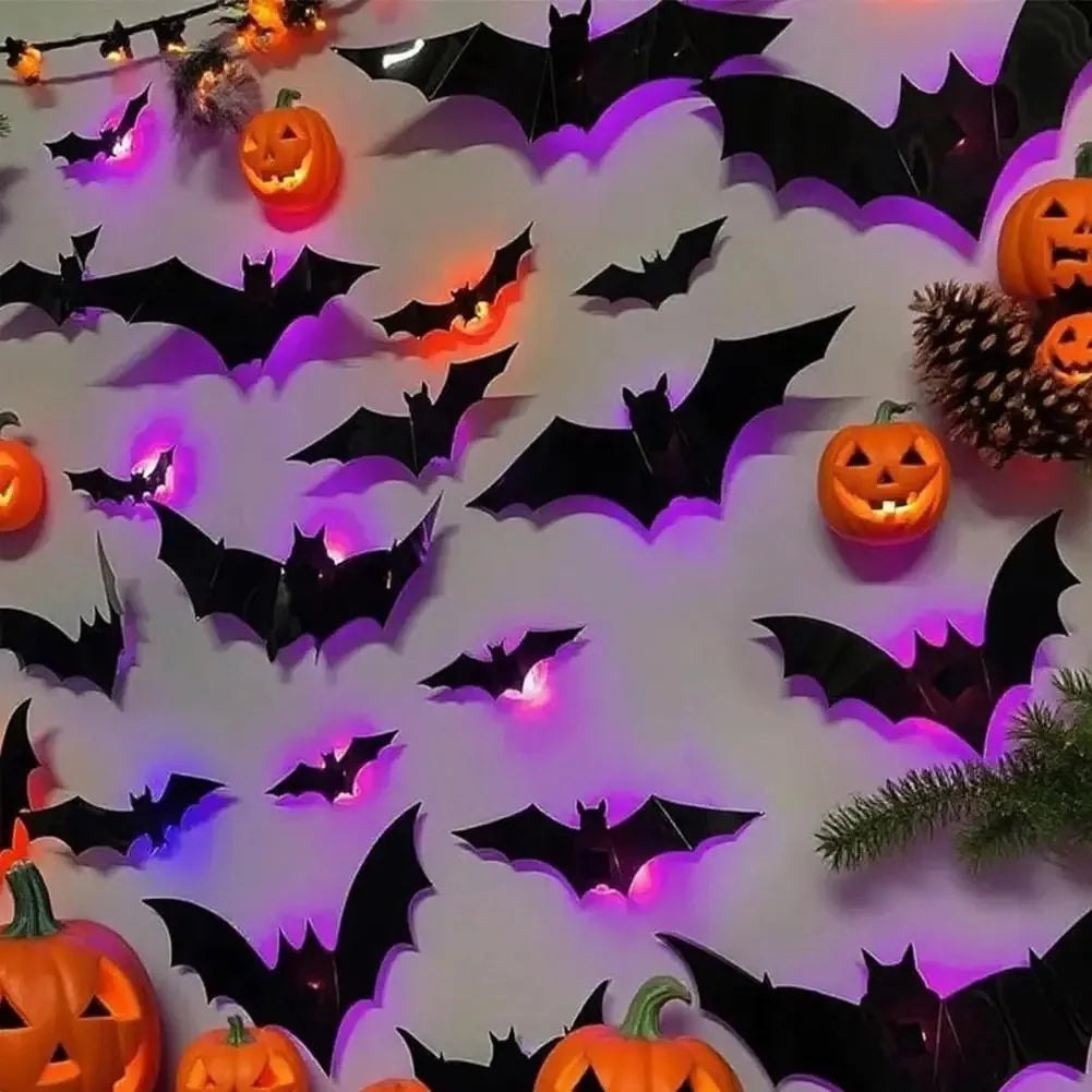 🦇 CreepyGlow™ 3D LED Bat Wall Lights