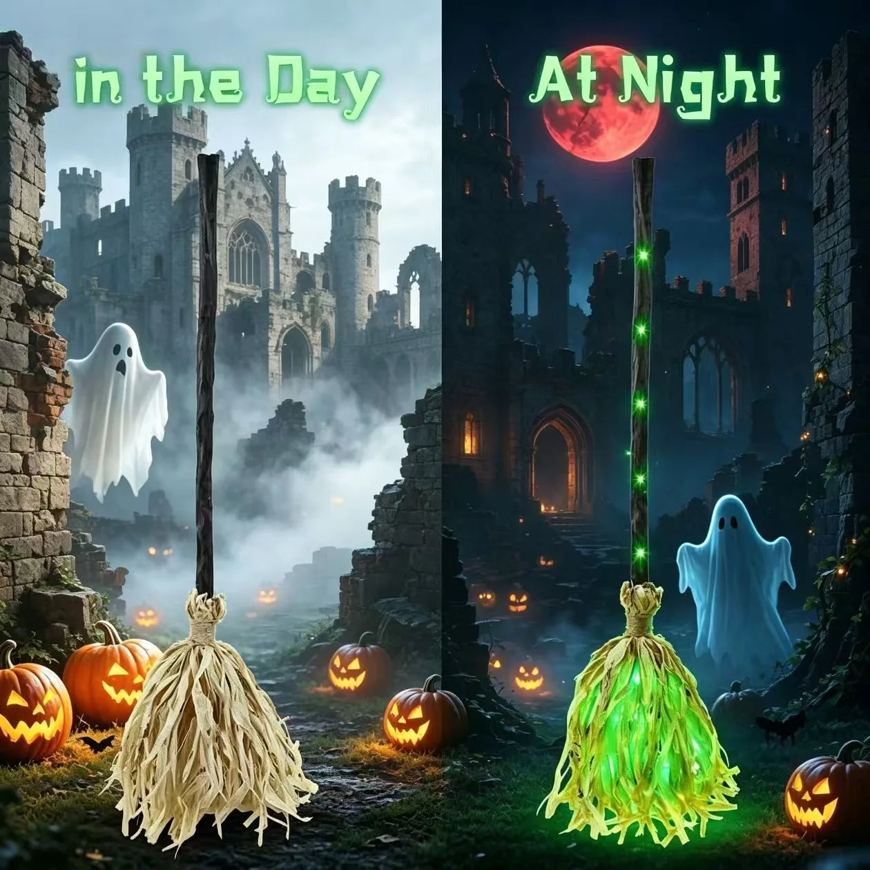 Haunted Self-Jumping Witch Broom