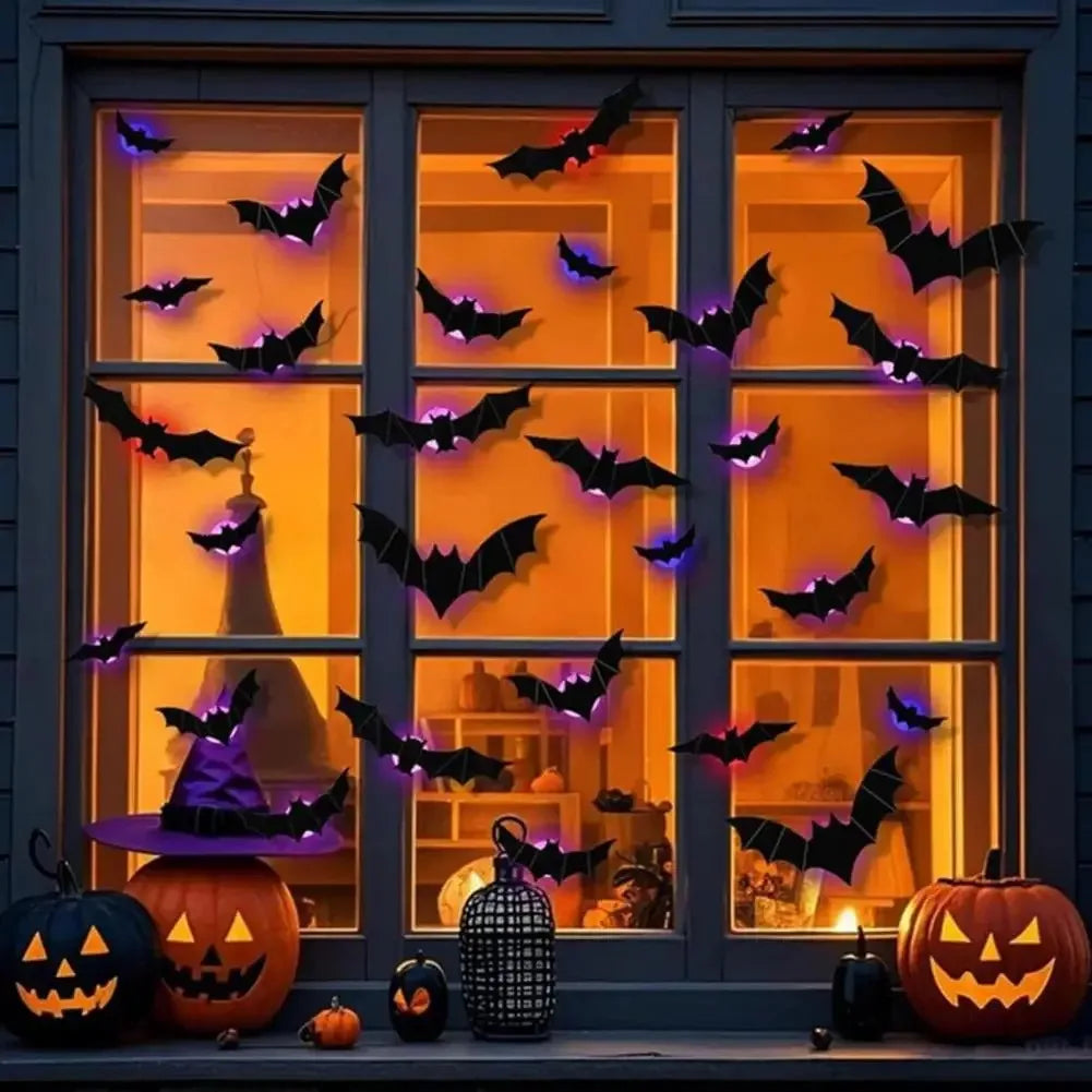🦇 CreepyGlow™ 3D LED Bat Wall Lights