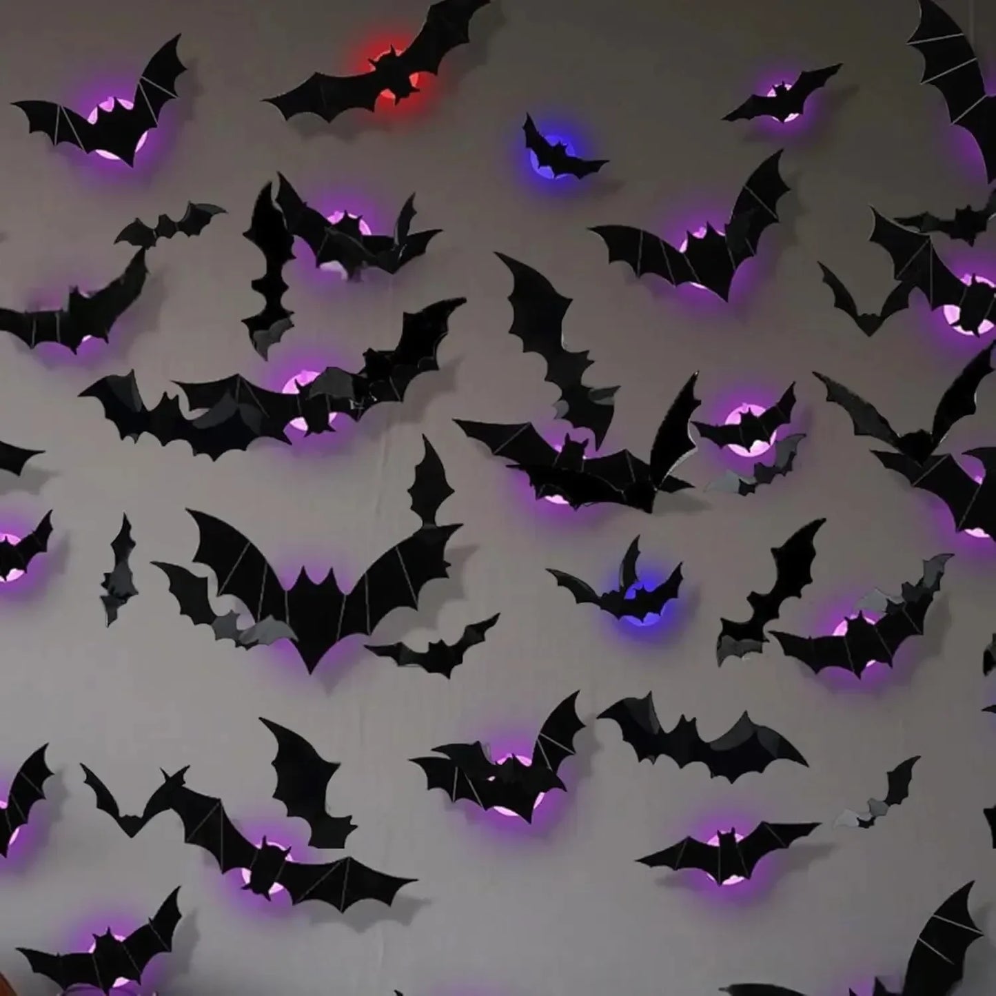 🦇 CreepyGlow™ 3D LED Bat Wall Lights