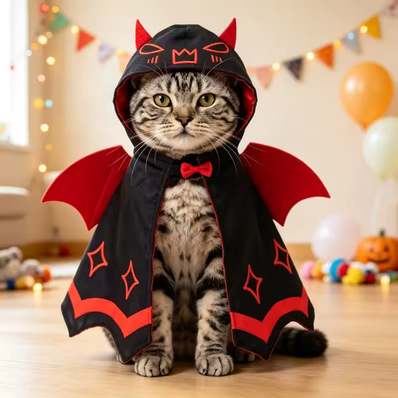 Halloween Bat Wing Cape for Pets – Cute Bat Costume Cloak for Dogs & Cats
