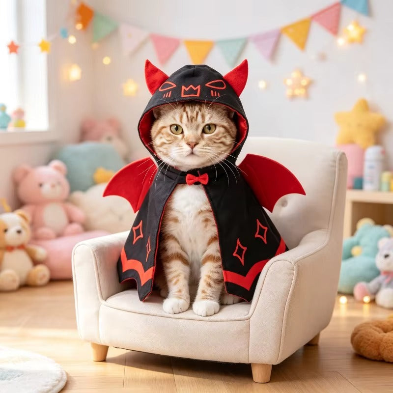 Halloween Bat Wing Cape for Pets – Cute Bat Costume Cloak for Dogs & Cats
